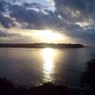 Dinard vue de Saint Malo au coucher du soleil