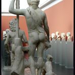 Dionysos , god of wine with Pan and a panthera