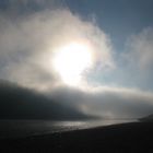 disappearing fog above the river