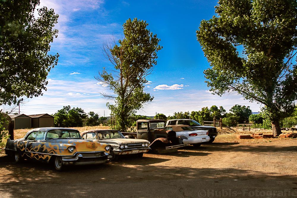 Discarded cars on Route 66