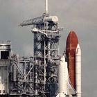 Discovery sitting on the shuttle pad