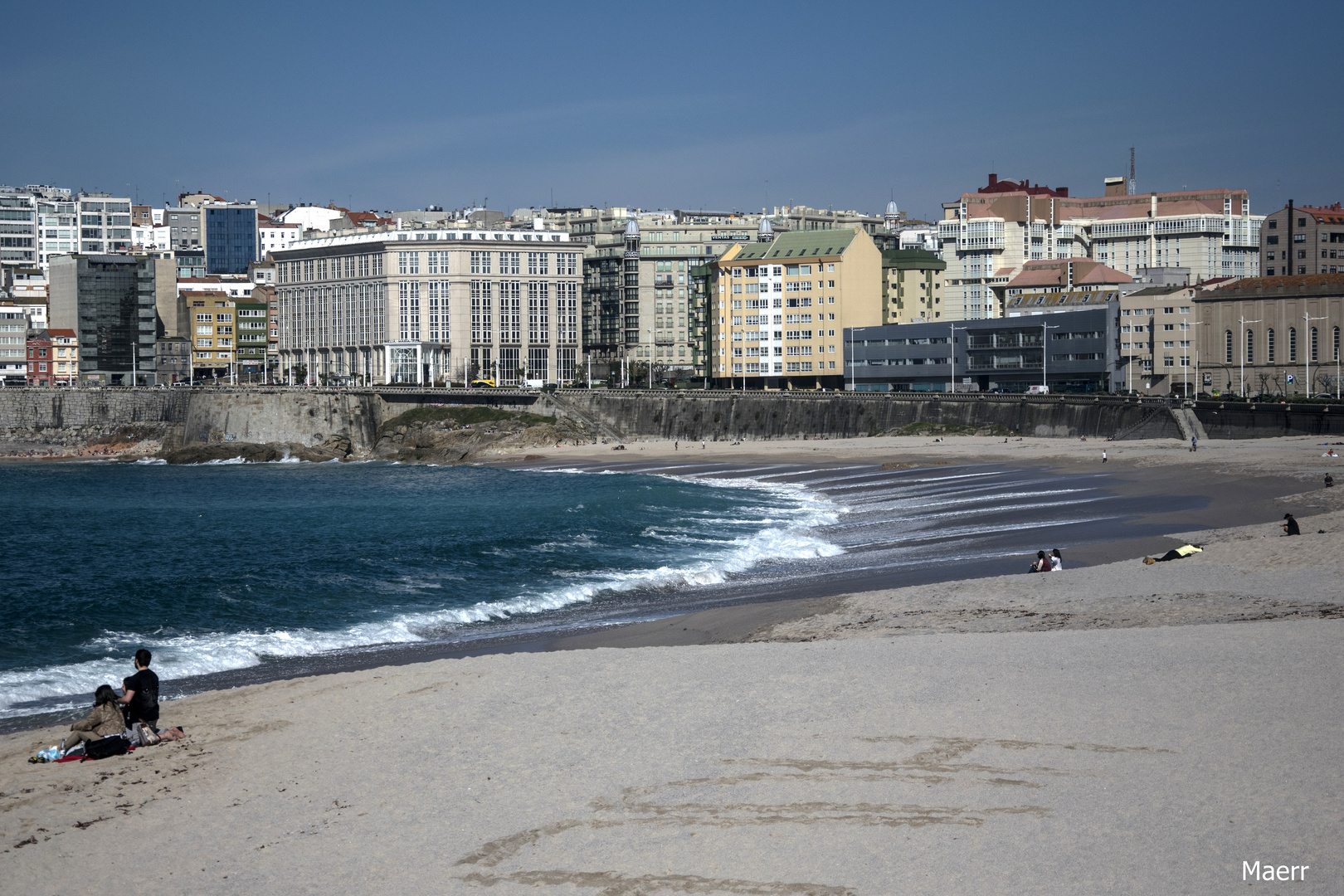 Disfrutando de la playa en Marzo-La Coruña