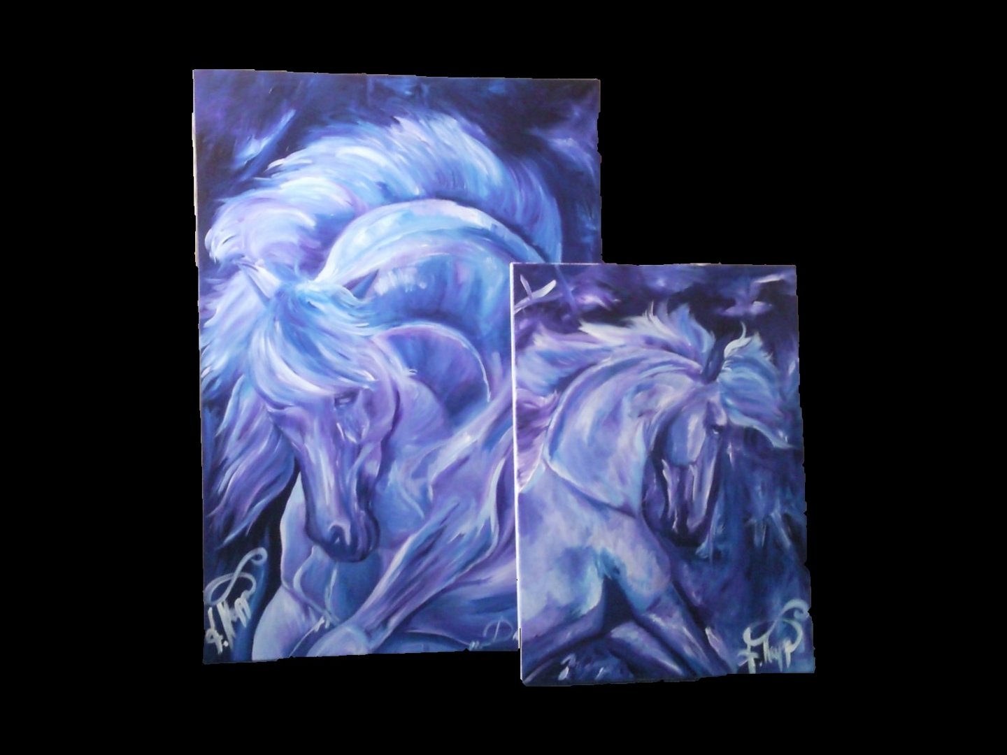 "DIVA" und "LUNA" Acryl Gemälde