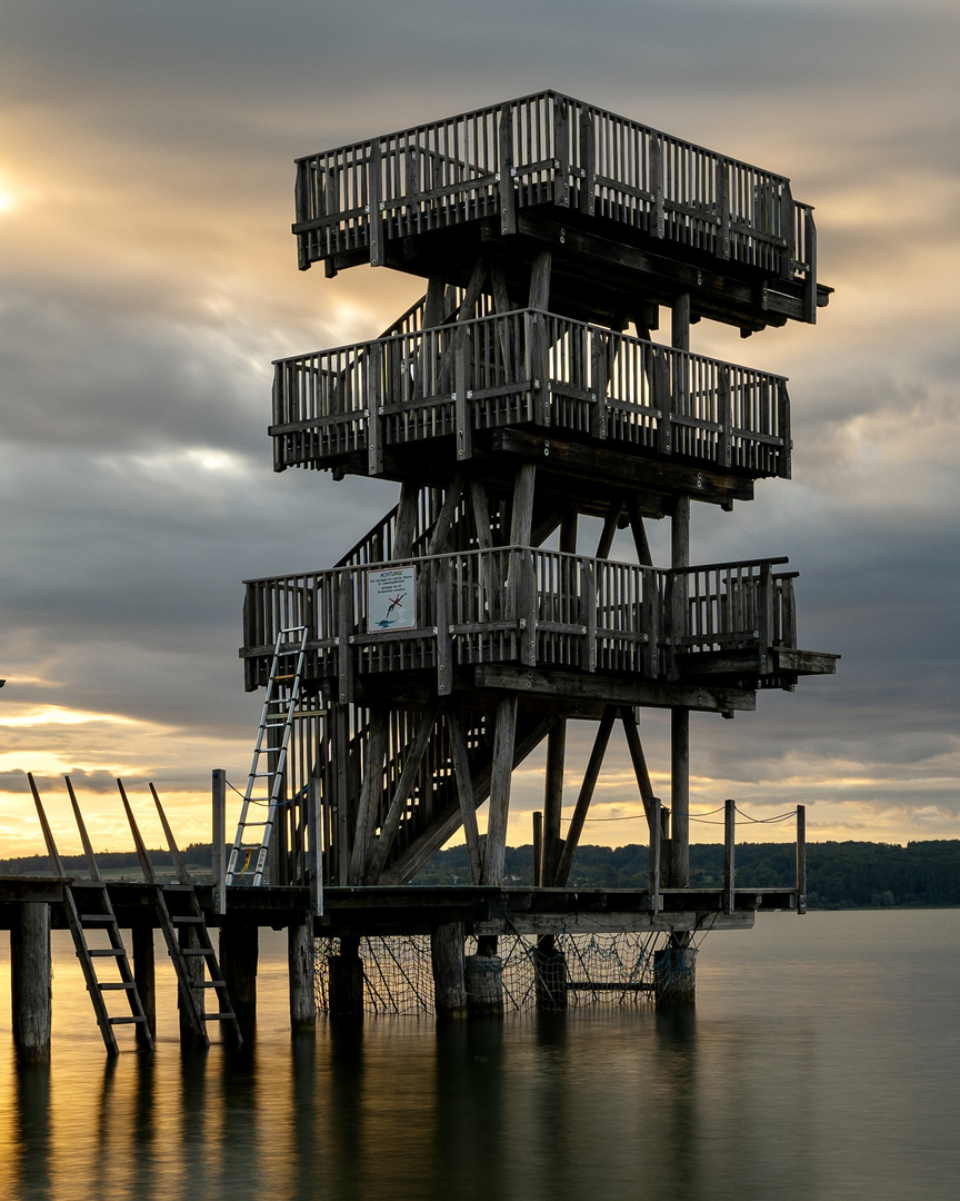 Diving platform in Utting am Ammersee 