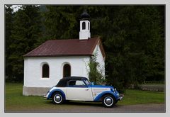 DKW F8 an der Bäckeralm-Kapelle