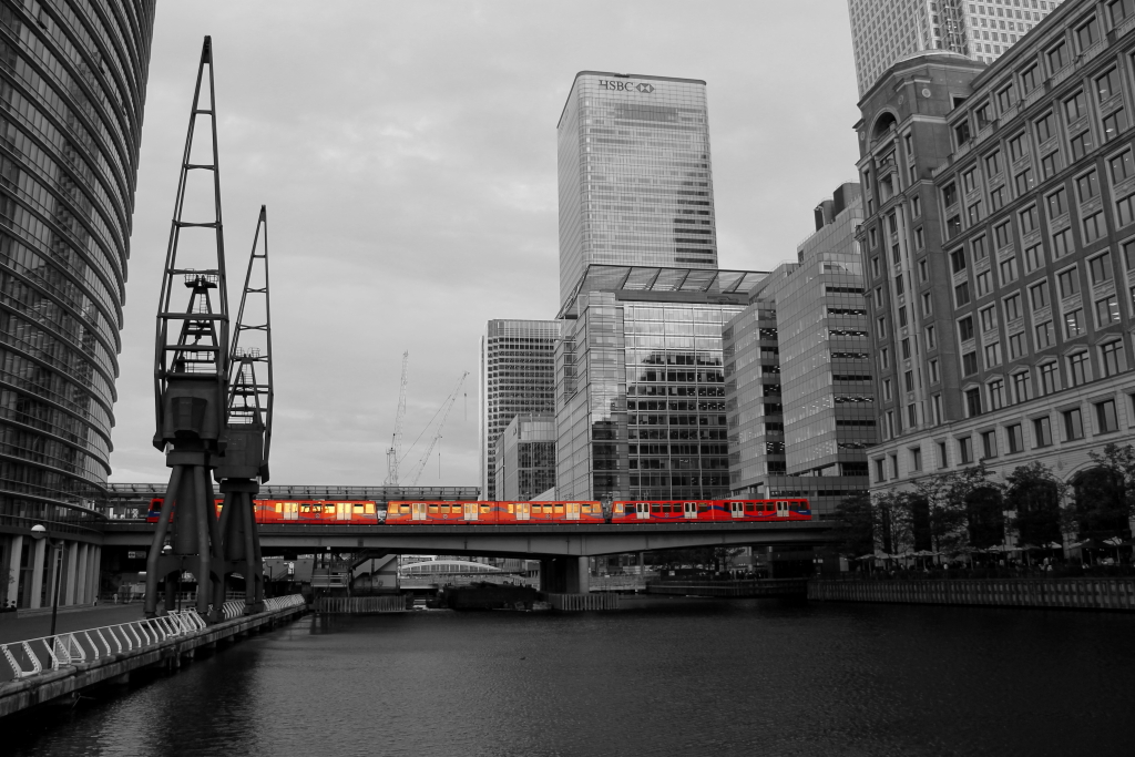 DLR at West India Quay Station