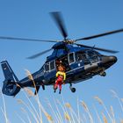 DLRG Wasserretter mit Bundespolizeihubschrauber