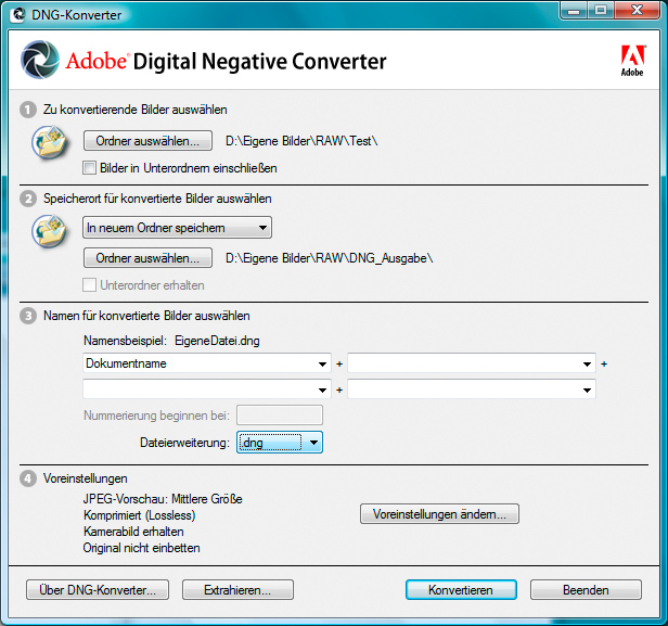 DNG Konverter Teil 1