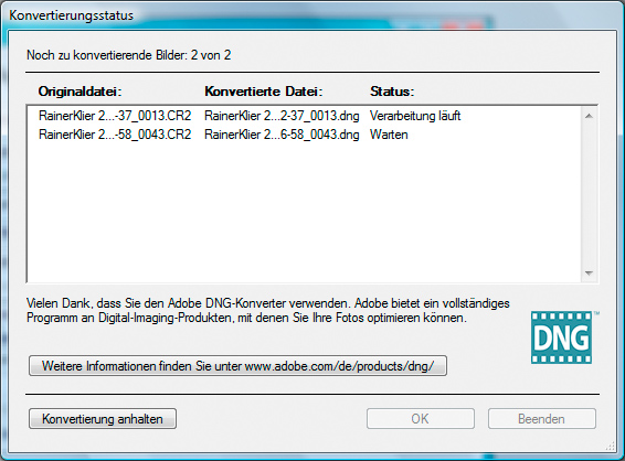 DNG Konverter Teil 2