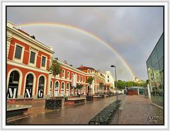 Doble arcoiris desde Príncipe Pio, Madrid