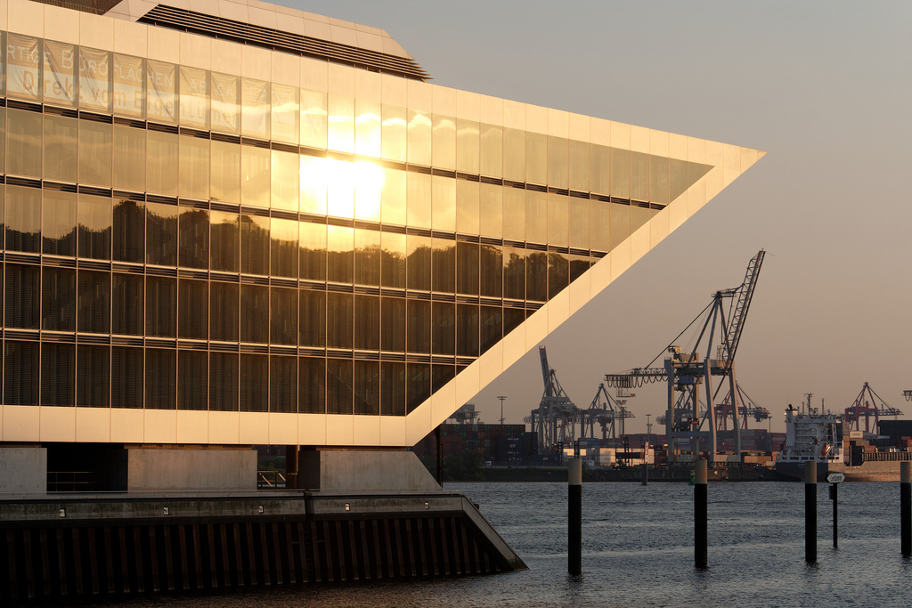 Dockland im Sonnenuntergang