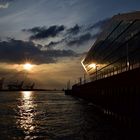 Dockland mit Sonnenuntergang