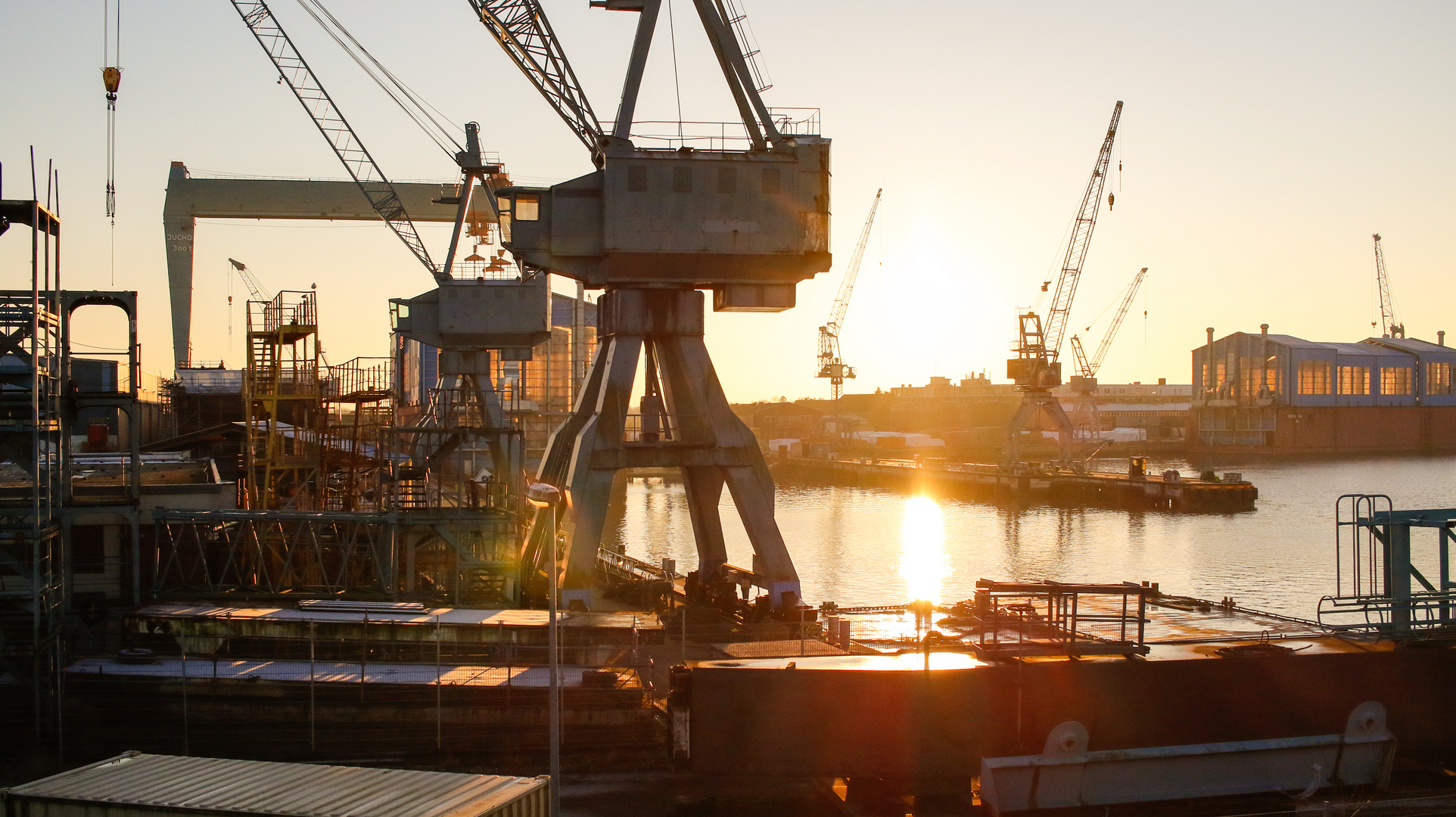 Dockyard in the evening