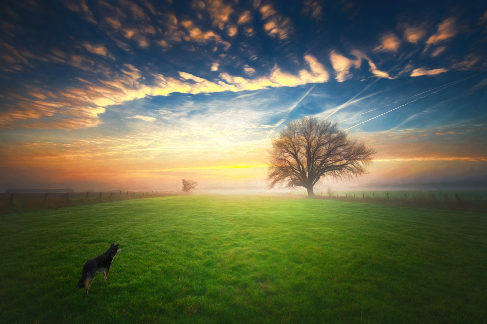 dog and tree