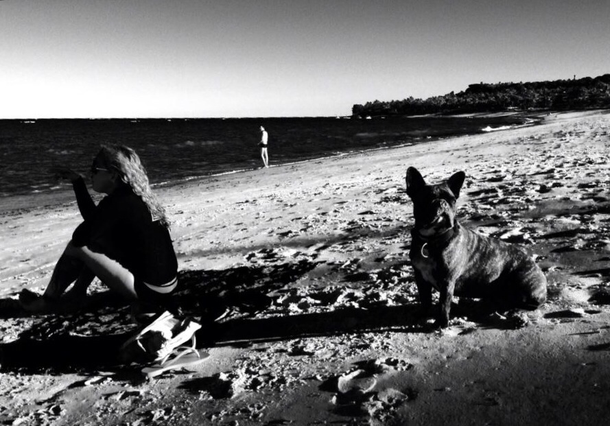 Dog - Woman - Beach