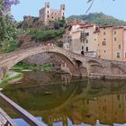 Dolceacqua The Medieval Bridge painted by Claude Monet at 1884,  Dedicata a Luciano Marini