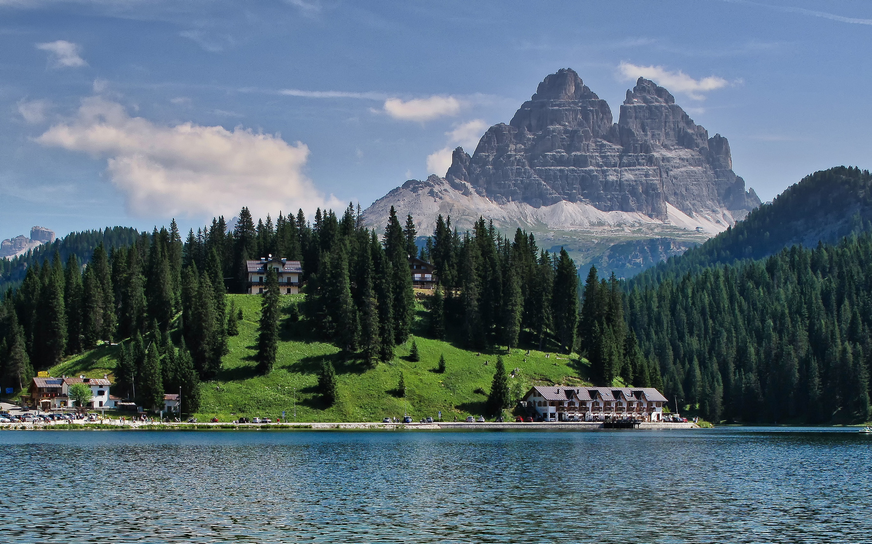 Dolmiten Misurinasee Blick auf drei Zinnen