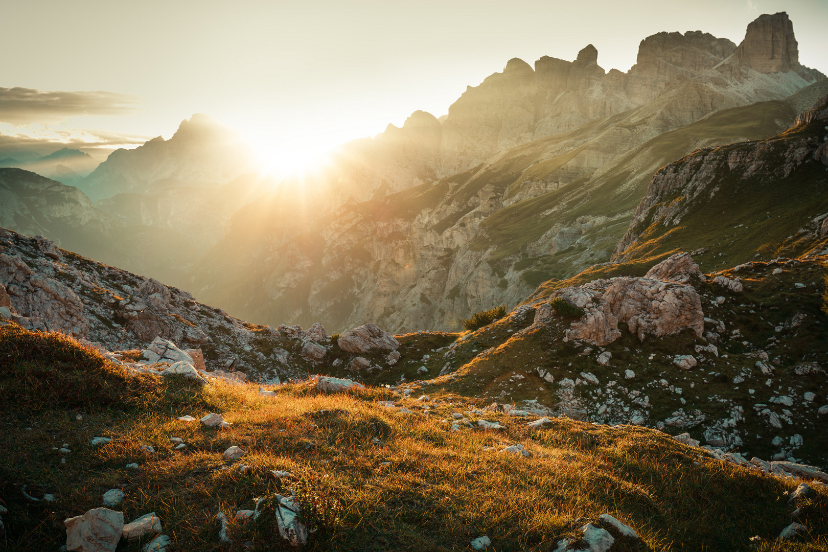 Dolomiten am Abend