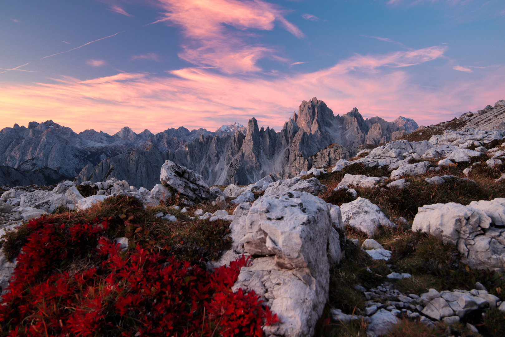 Dolomiten am morgen