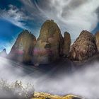 Dolomiten Drei Zinnen Nordseite  Sonnenaufgang