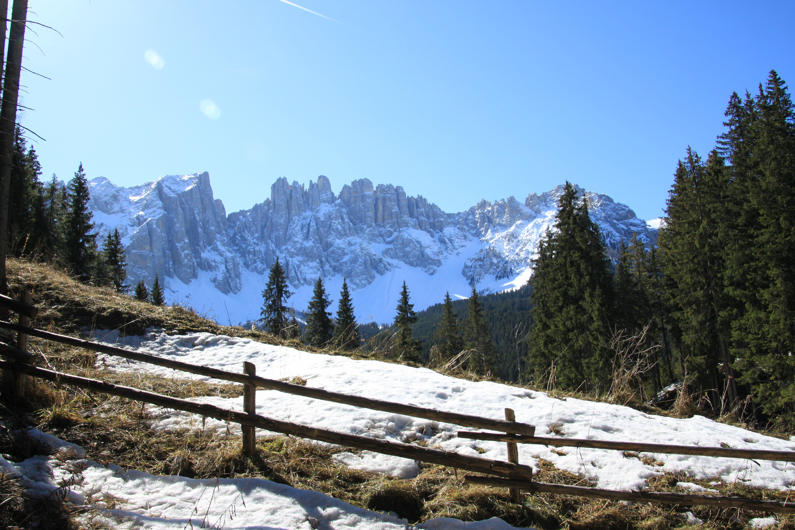 Dolomiten fast ohne Schnee