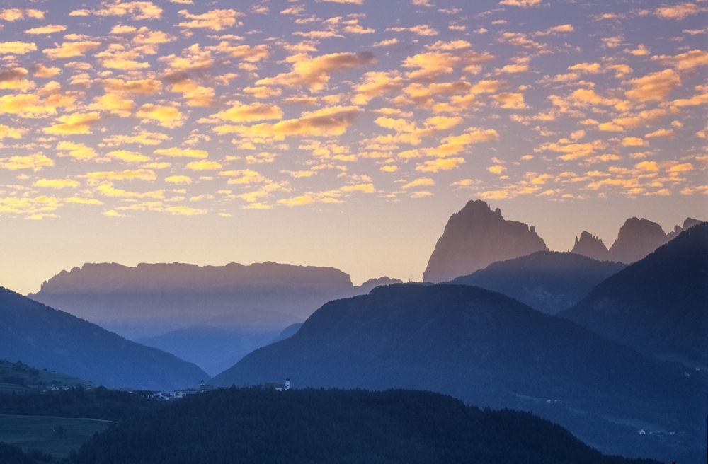 Dolomiten Herbstmorgen - Blick auf die Sellagruppe