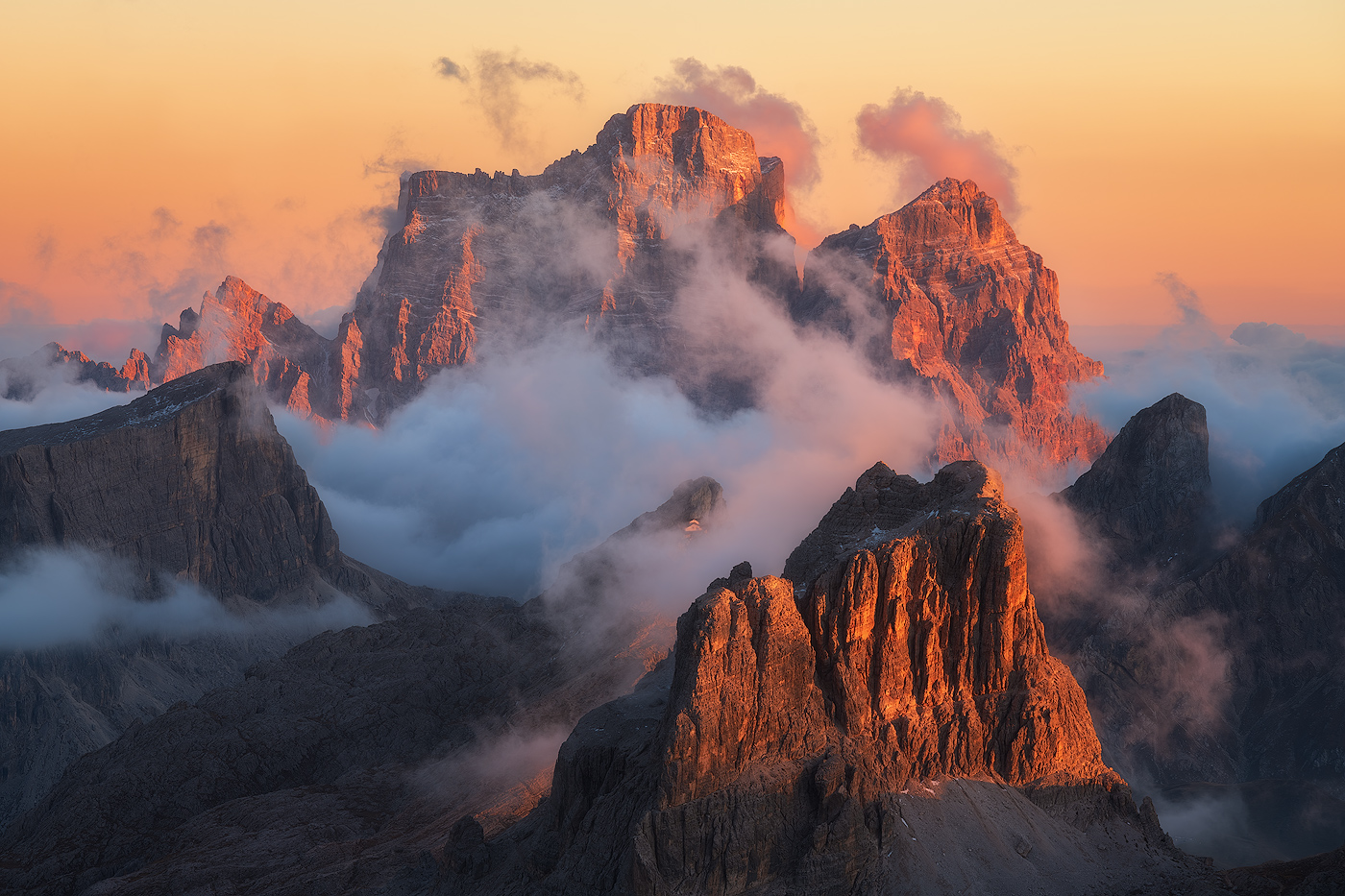 Dolomiten im Abendlicht