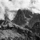 Dolomiten in Schwarzweiß