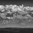 Dolomiten Panorama mit Wolken