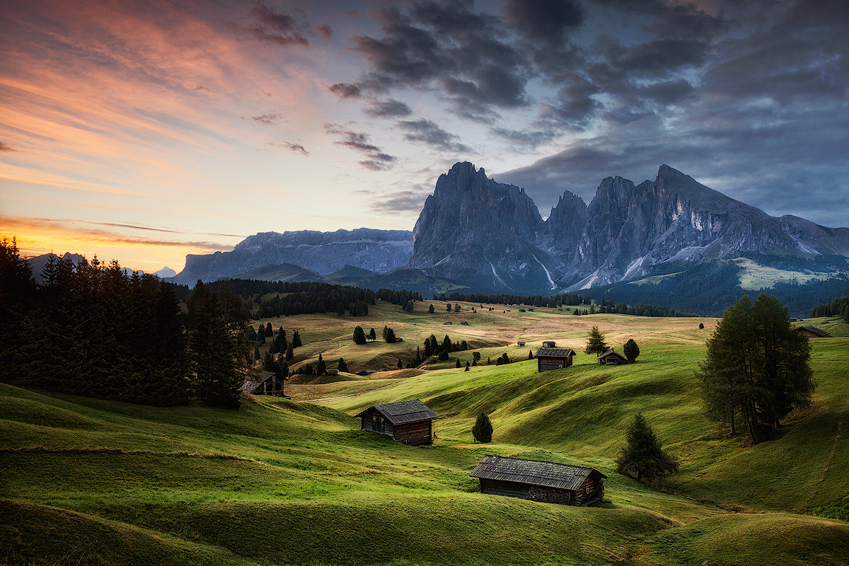 Dolomiten: Seiser Alm im Morgenlicht