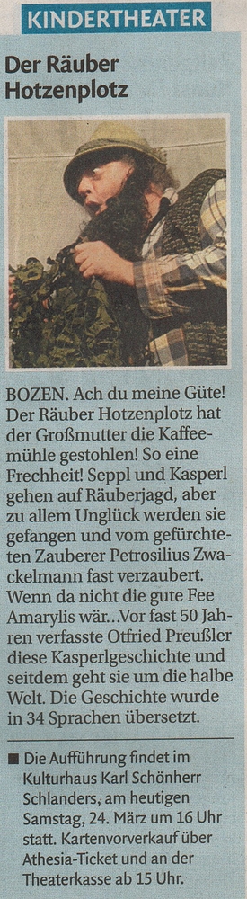 Dolomiten - Tagblatt der Südtiroler, Ausgabe 24./25.3.2012