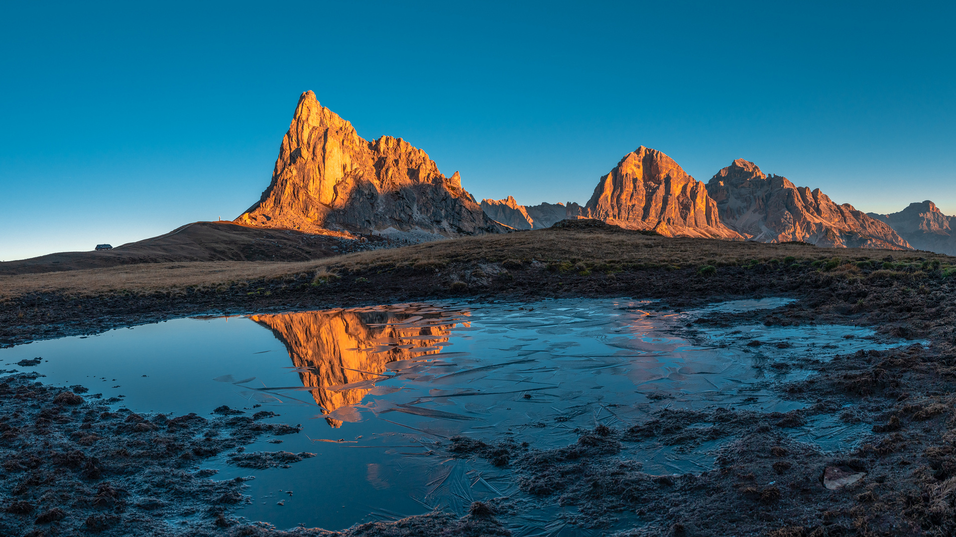 Dolomitenberge beim Sonnenaufgang