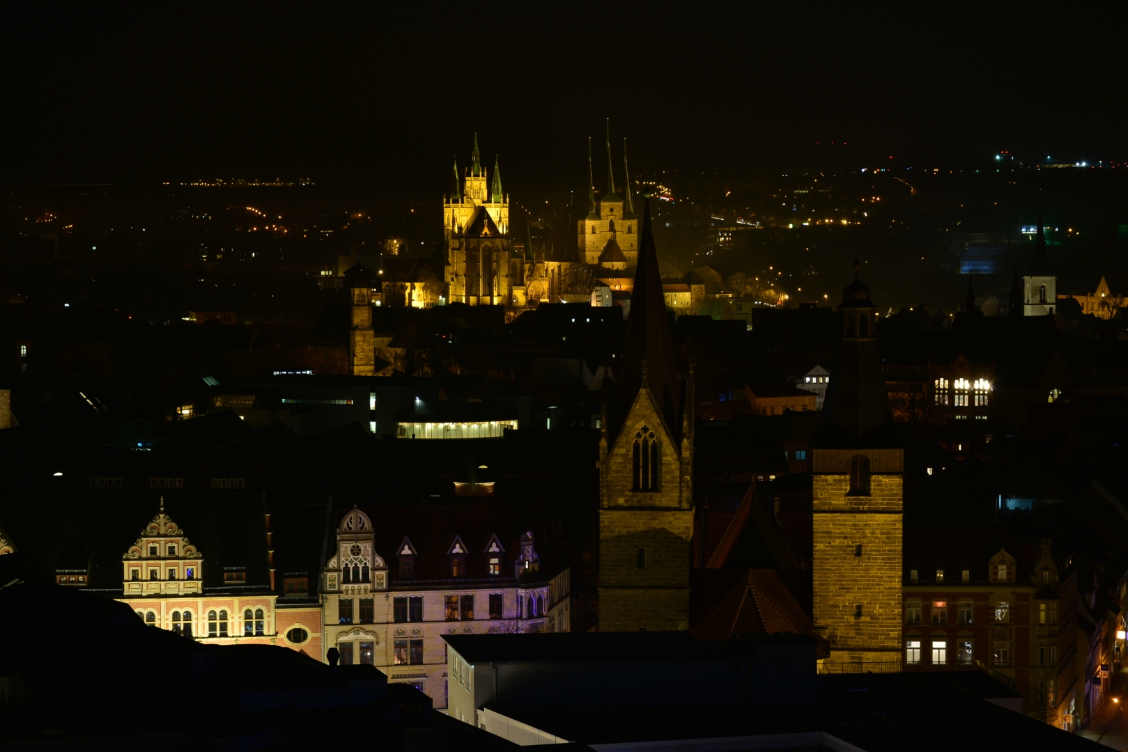 Dom Erfurt bei Nacht