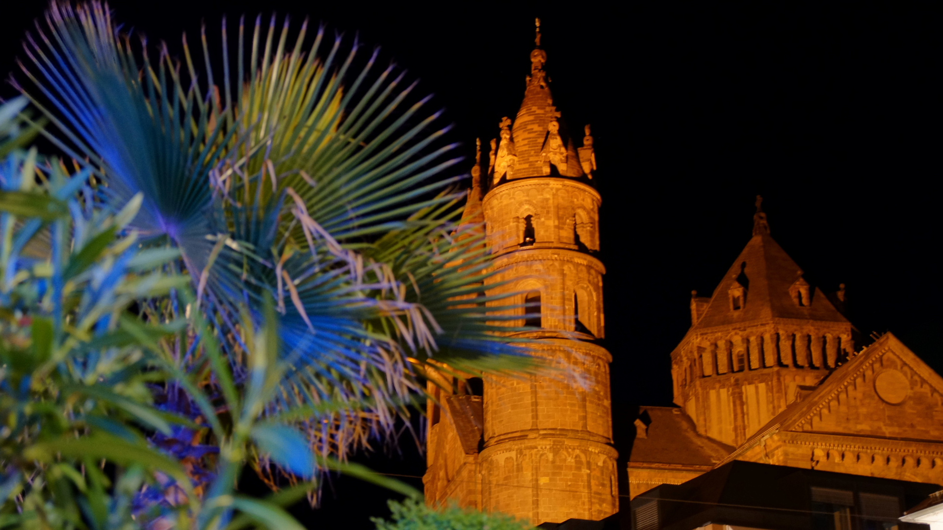 Dom in Worms/Rhn. bei Nacht