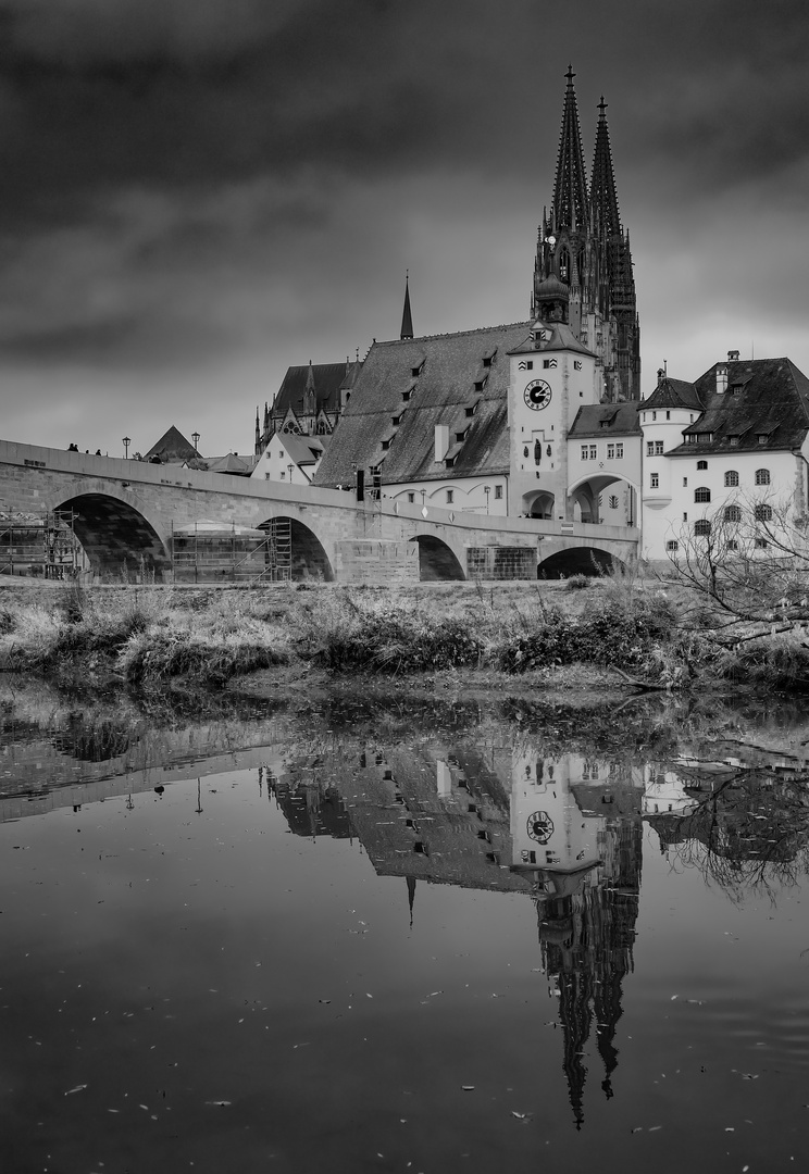 dom - steinerne brücke - salzstadel - donau