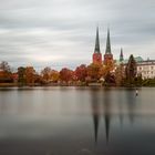 Dom zu Lübeck - Blick über den Mühlenteich