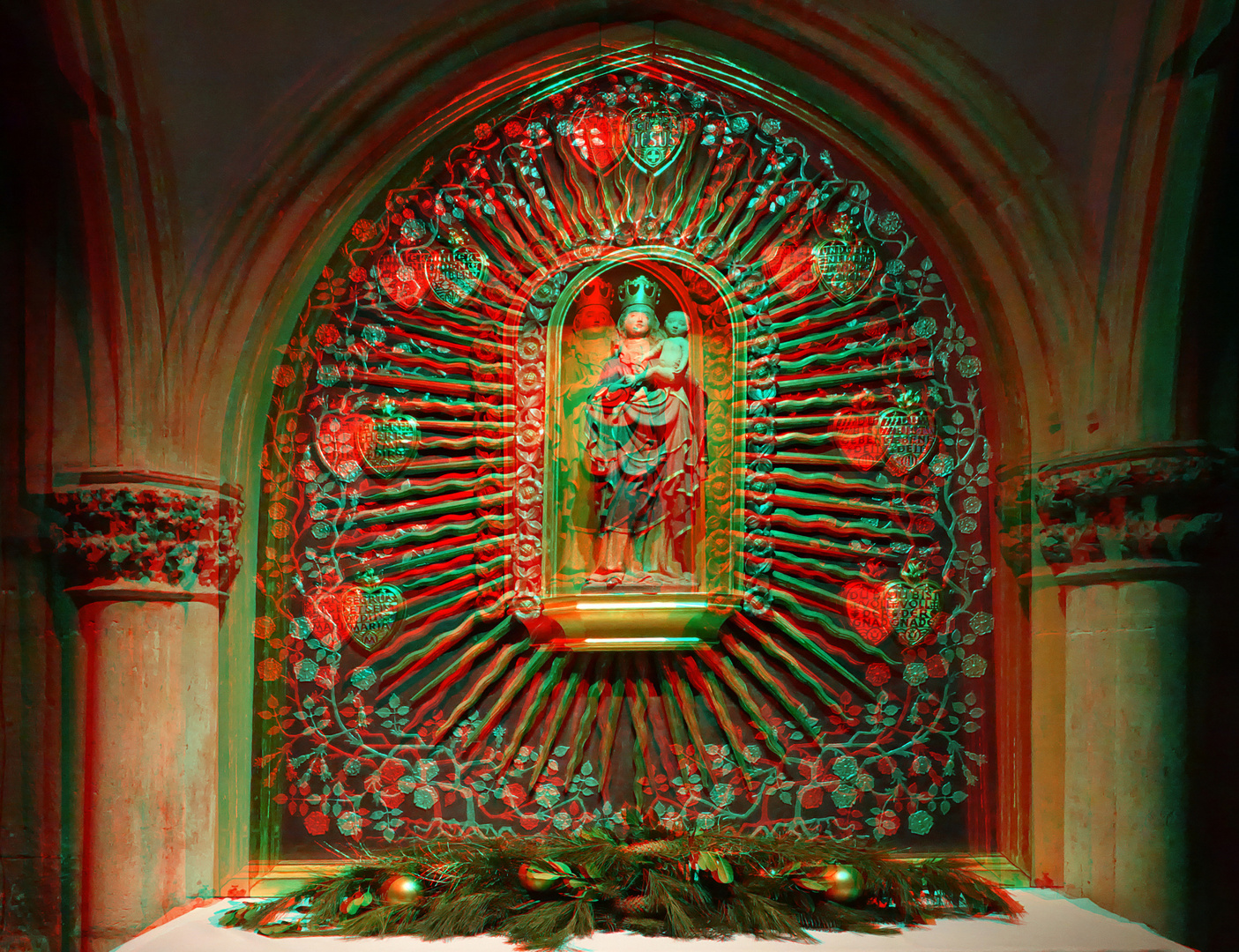 Dom zu Regensburg - Seitenaltar - 3D Anaglyphe