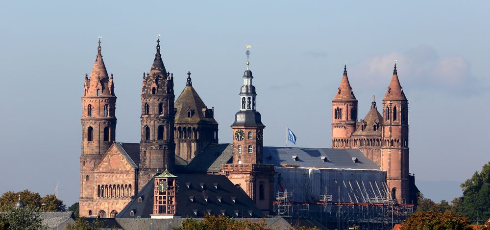 Dom zu Worms, Blick von der neuen Rheinbrücke