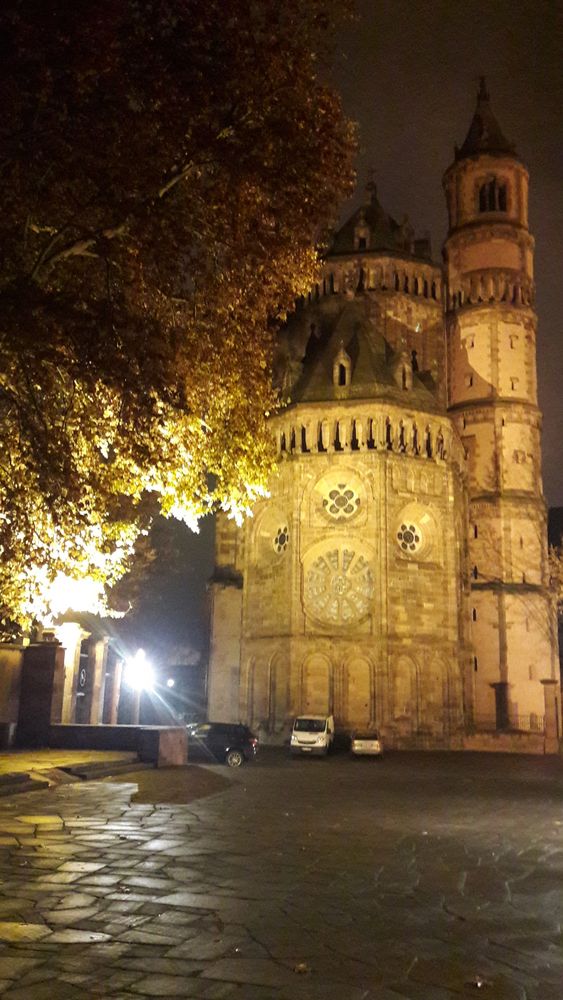 Dombegrüssung bei Nacht in Worms