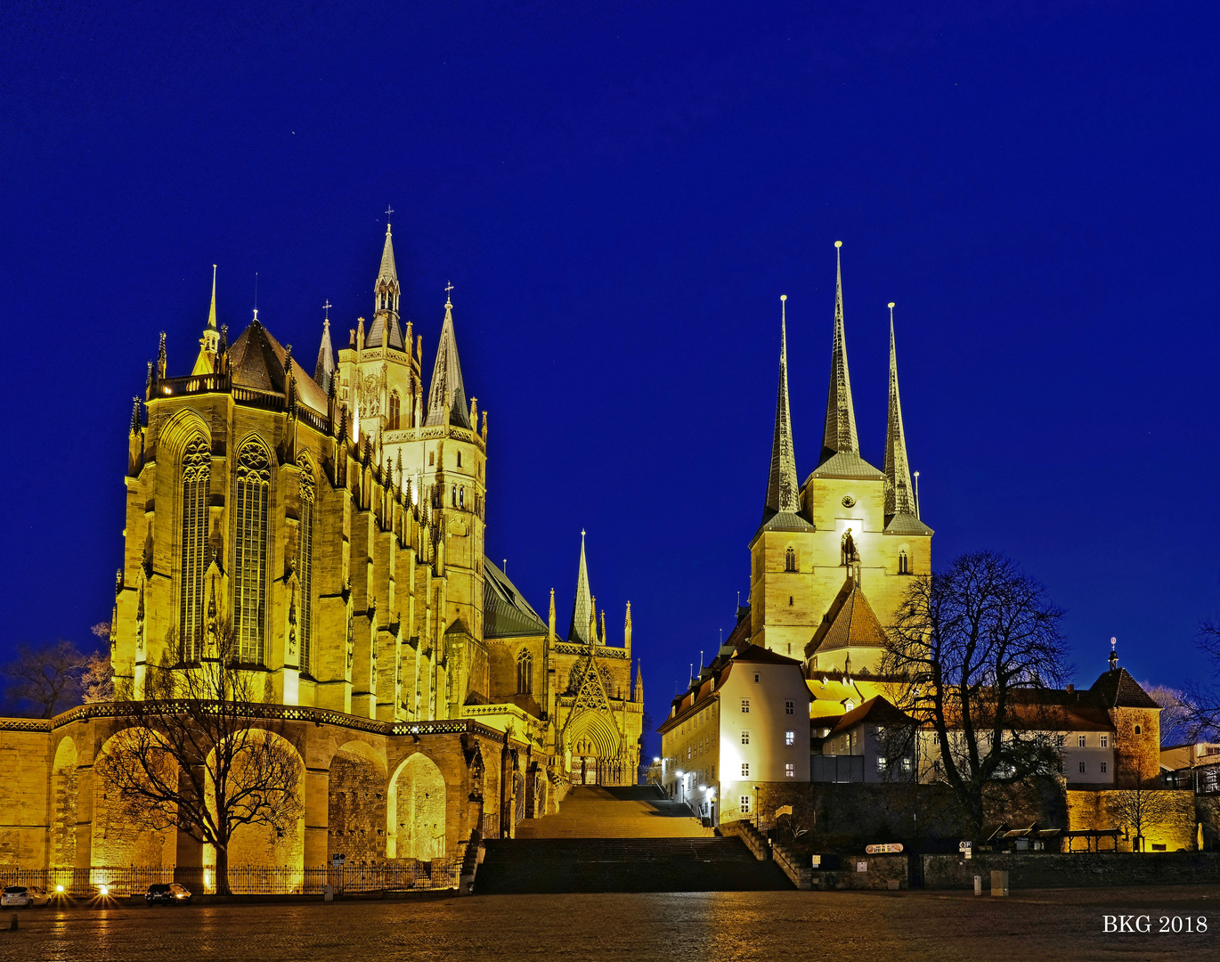 Domberg Erfurt zur Blauen Stunde 