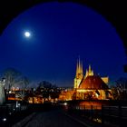 Domblick vom Petersberg in Erfurt am Abend !