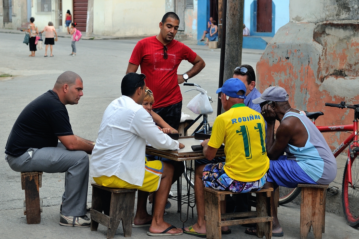 Domino game on the public place