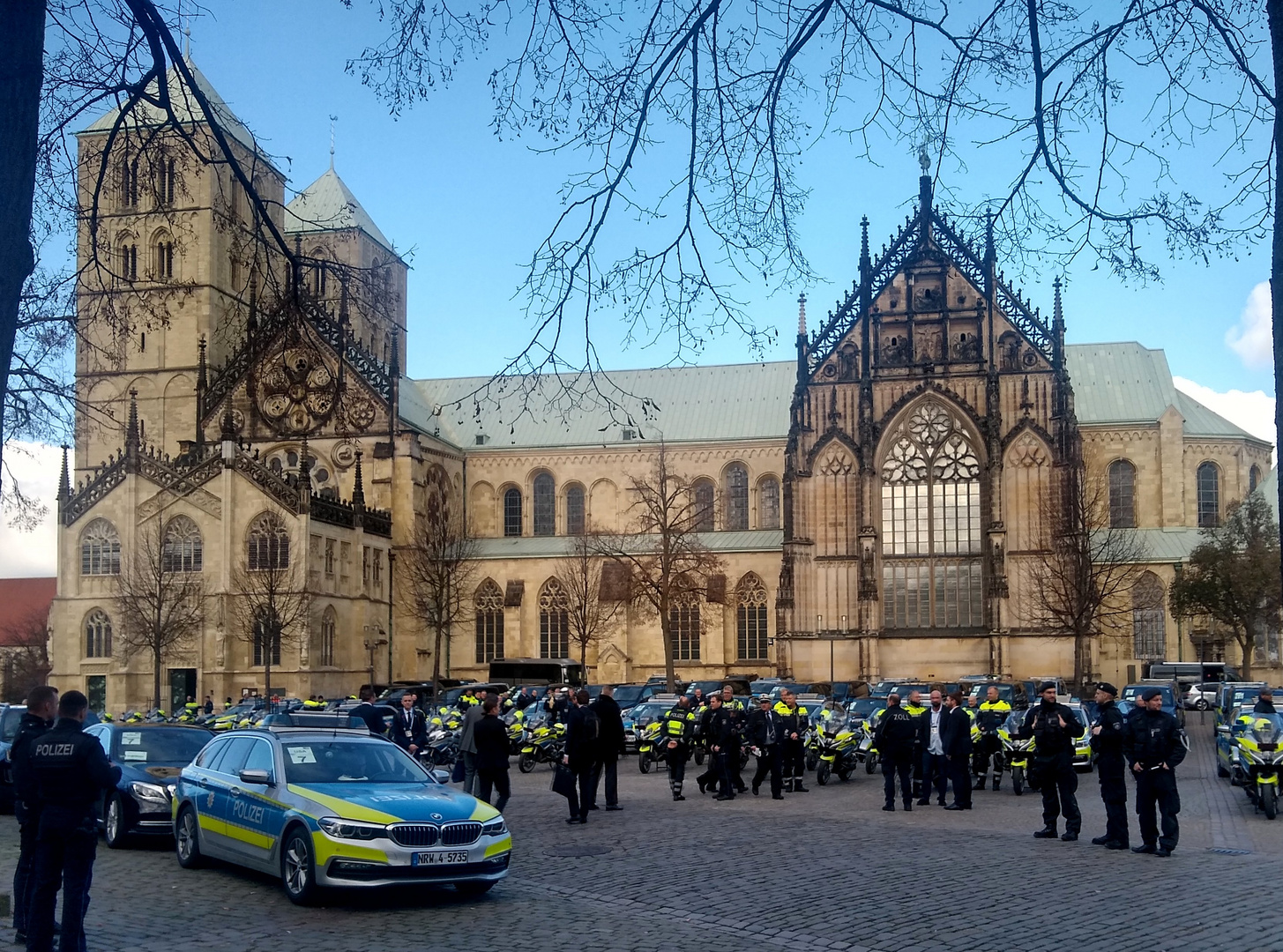 Domplatz in Münster während des G7 Treffens