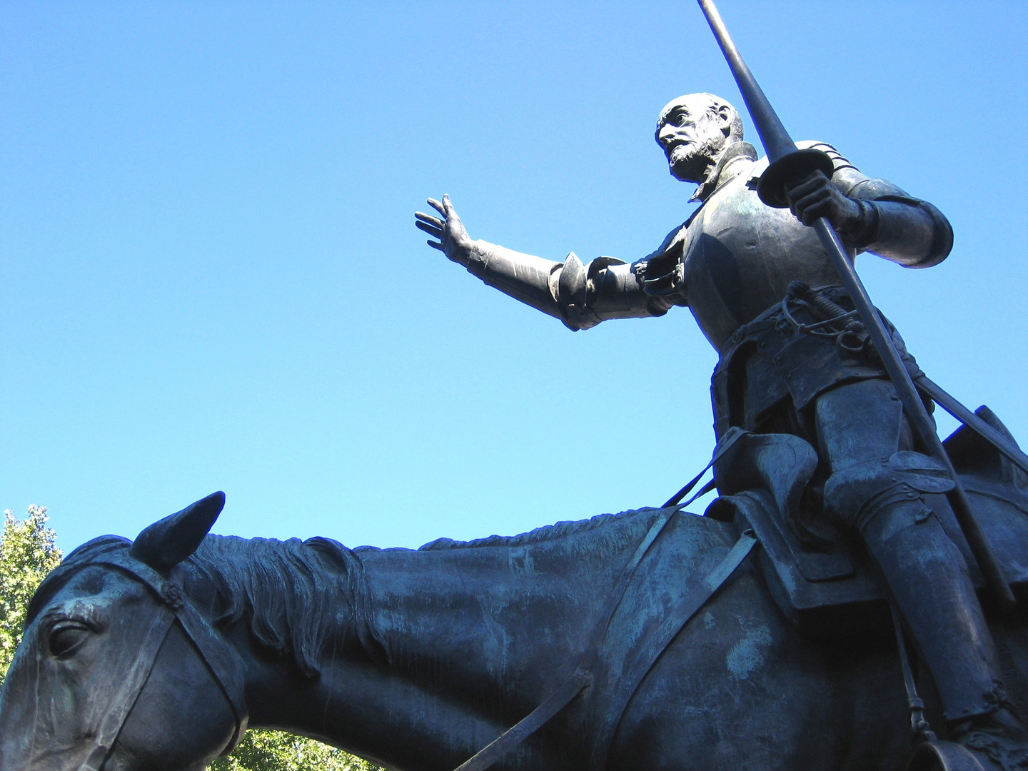 Don Quijote auf seinem Pferd Rocinante (Teilansicht). Plaza de Espana, Madrid