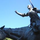 Don Quijote auf seinem Pferd Rocinante (Teilansicht). Plaza de Espana, Madrid