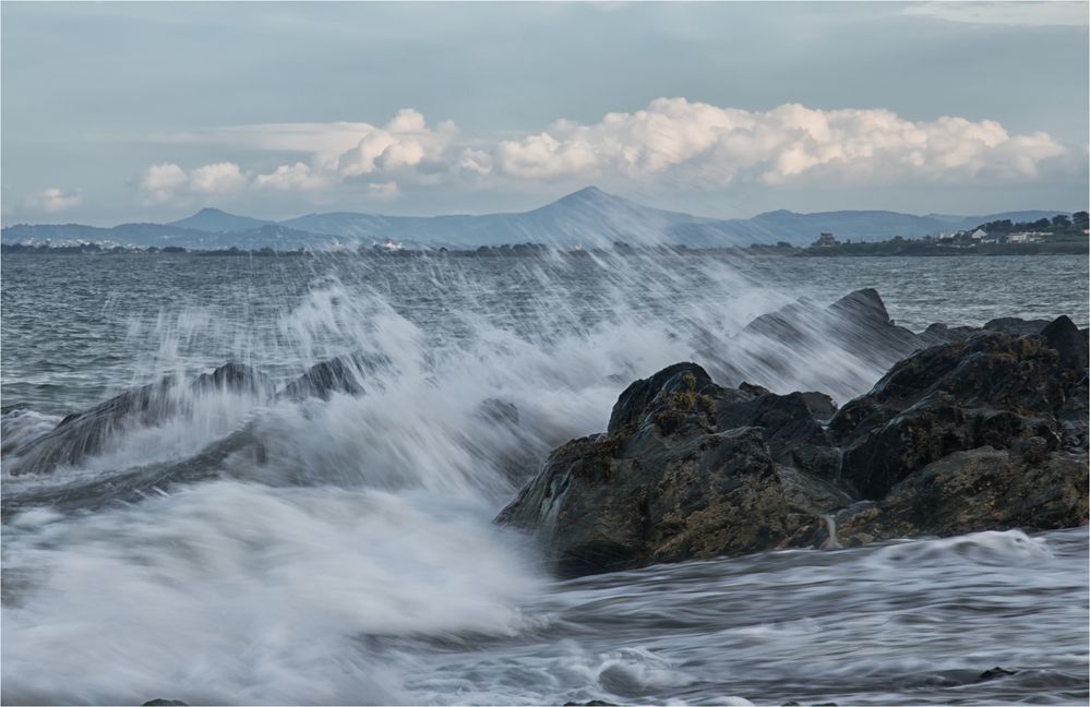 Donabate beach at high tide 