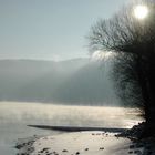 Donau bei kaltem sonnigen Vormittag