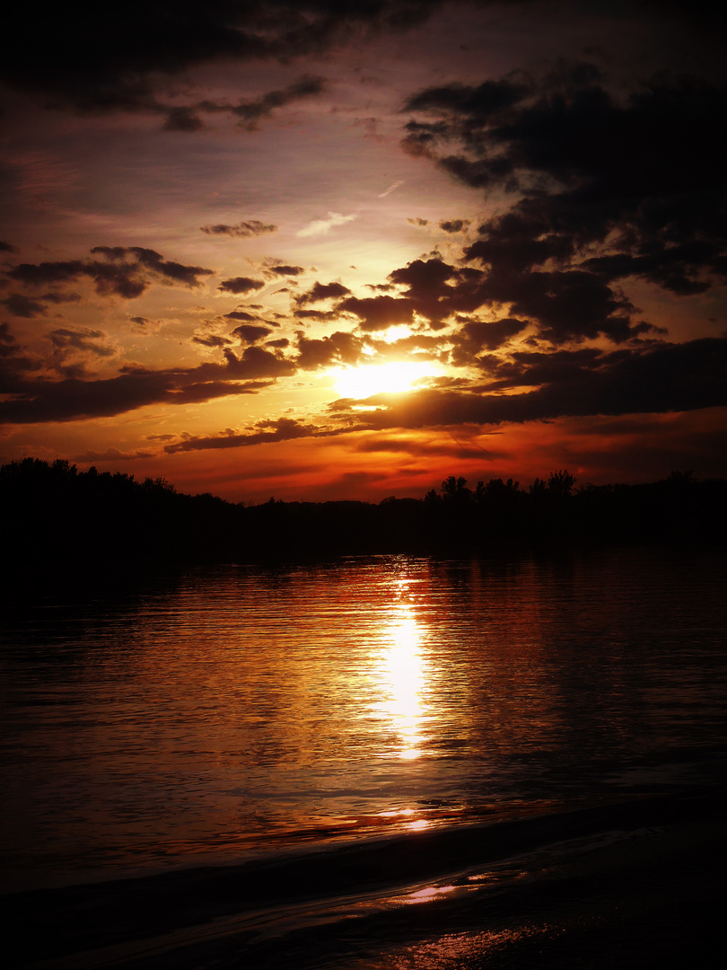 Donau beim Sonnenuntergang