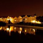 Donau / Regensburg bei Nacht