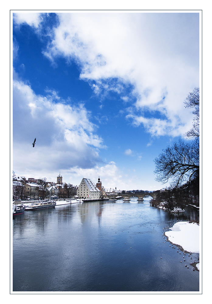Donaublick Regensburg - im Winter